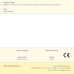 Bombilla lineal led 118 mm r7s, 8 w, 900 lm, 6400 k, luz fría, regulable, ø15 x 118 mm