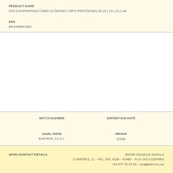 Disco diamantado continuo thin turbo profi ø115 x 10 x 22,2 mm