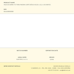 Disco de sierra circular tct para madera, basic, ø125 x 22,2 mm x 36 dientes