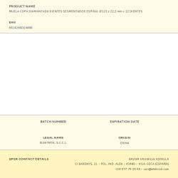 Muela copa diamantada, segmentada, 12 dientes, profi, ø115 x 22,2 mm
