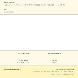 Muela copa diamantada, segmentada, 18 dientes, profi, ø115 x 22,2 mm