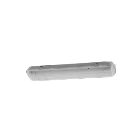 Pantalla estanca para 2 tubos led 60 cm, blanca, ip65, 660 x 135 x 94 mm
