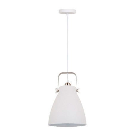 Lámpara de techo, colgante, e27, blanco + nickel, ø270 x 1200 mm