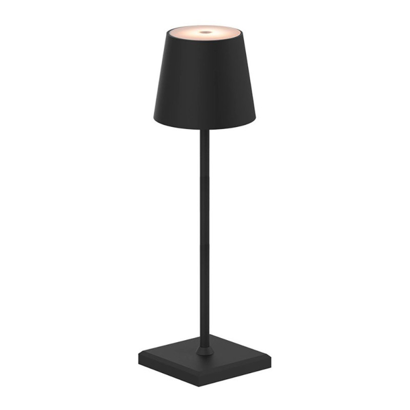 Lámpara de mesa led, tono regulable, 260 lm 3,3 w, recargable usb, negra