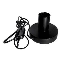 Base de mesa e27, con cable e interruptor, negra, ø120 x 85 mm