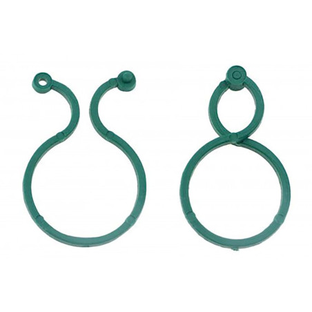 Clips pvc para entutorar pequeños árboles, 4 x 2,7 cm blíster 20 uds