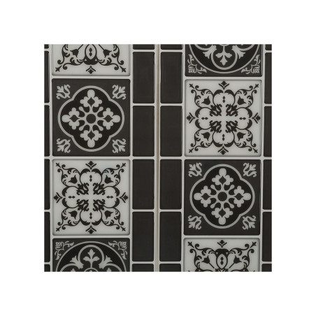 Sticker decorativo modelo azulejo negro 30,5 x 25 x 0.3 cm, pack 2 uds