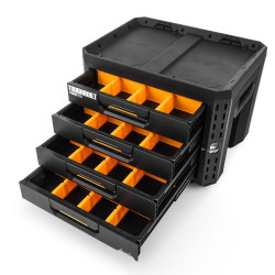 Caja de herramientas de 4 cajones con cierre, stacktech, 53 x 40,5 x 39,5 cm