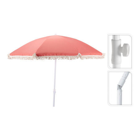 Sombrilla de playa coral con borlas ø160 x 200 cm