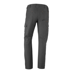 Pantalón multibolsillo elástico road gris, talla 3xl
