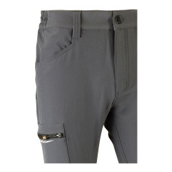 Pantalón multibolsillo elástico dynamic gris, talla xxl