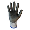 Guante de poliéster / elastano palma poliuretano, resistente al corte, t-7