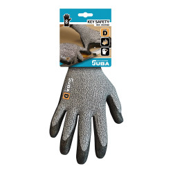 Guante de poliéster / elastano palma poliuretano, resistente al corte t-10