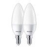 Bombilla vela led e14, 7w, 806 lm, 2700 k, luz cálida, 2 uds