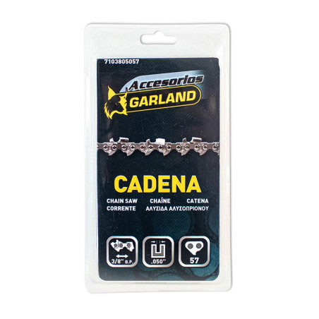 Cadena de motosierra para espada 16 pulg / 40 cm, 57 eslabones, 3/8 pulg b.p., espesor 0,050 pulg / 1,3 mm
