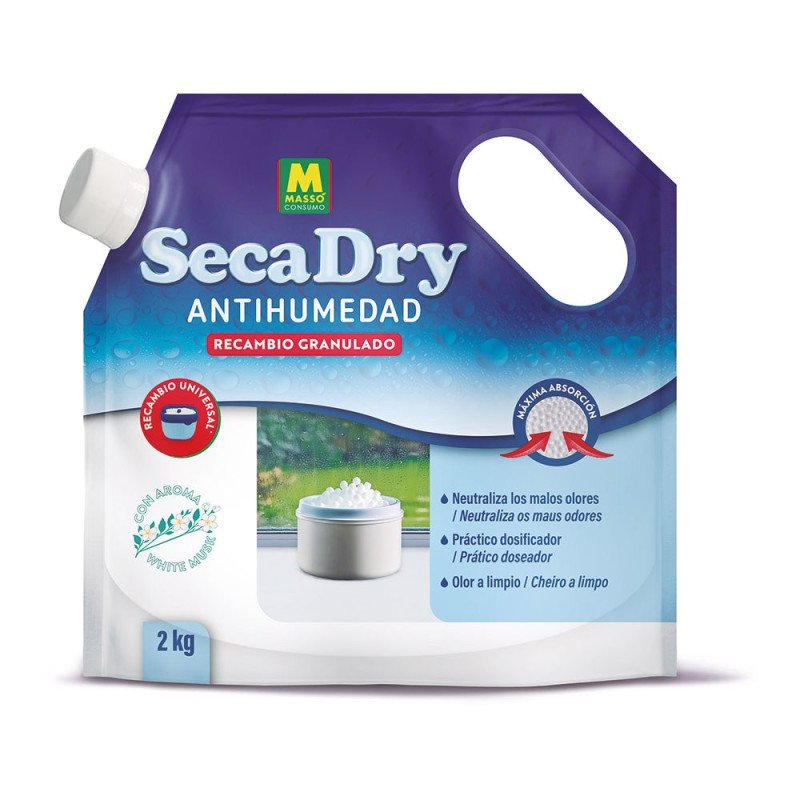 Recambio granulado antihumedad secadry bolsa dosificadora, 2 kg