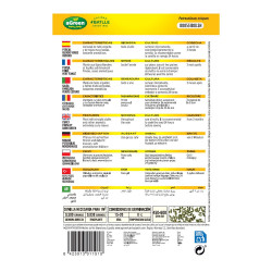 Sobre con semillas de perejil rizado verde oscuro