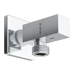 Válvula escuadra modelo deco con mando cuadrado, silver, ½ x 3/8 pulg