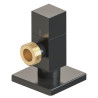 Válvula escuadra modelo deco con mando cuadrado, negro, ½ x ½ pulg