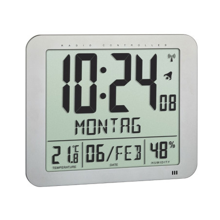 Reloj radio digital de pared, 25 x 3 x 21 cm