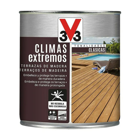 Protector de terrazas de madera climas extremos, teca, 750 ml