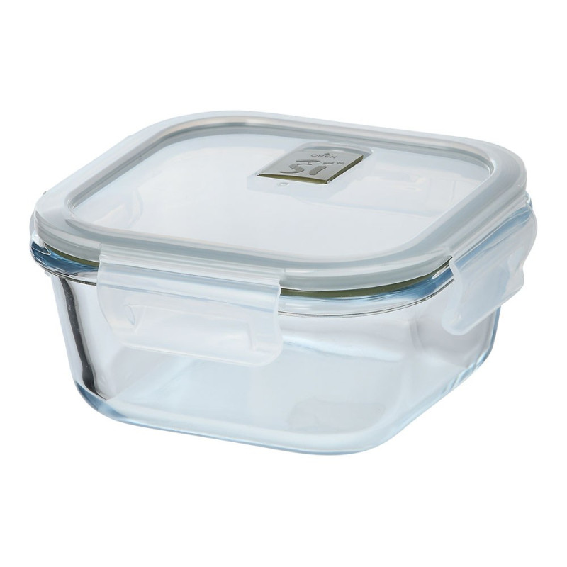 Fiambrera hermética cuadrada borosilicato, experto, 520 ml, 13,8 × 13,8 × 7 cm