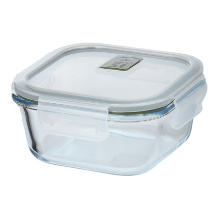 Fiambrera hermética cuadrada borosilicato, experto, 520 ml, 13,8 × 13,8 × 7 cm