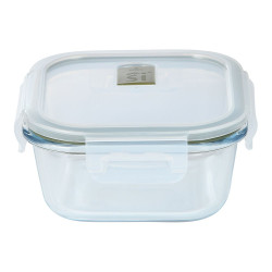 Fiambrera hermética cuadrada borosilicato, experto, 520 ml, 13,8 × 13,8 × 7 cm
