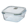 Fiambrera hermética cuadrada de vidrio de borosilicato, experto, 800 ml, 15,9 x 15,9 x 7 cm