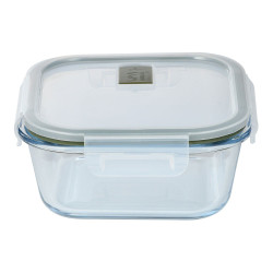 Fiambrera hermética cuadrada de vidrio de borosilicato, experto, 800 ml, 15,9 x 15,9 x 7 cm