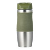 Vaso de viaje de acero inoxidable, verde oliva, experto, 360 ml, ø8,3 x 21,2 cm
