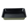 Bandeja cuadrada de acero al carbono, para horno, experto, verde oliva, 26 x 26 x 3,5 cm