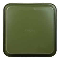 Bandeja cuadrada de acero al carbono, para horno, experto, verde oliva, 26 x 26 x 3,5 cm