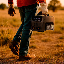 Equipo de soldadura, solbat sb-120 90a + 2 baterías lítio 20 v/40 v, 26,6 x 15,8 x 22 cm