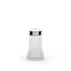 Salero de cristal con tapón cromado modelo 1969