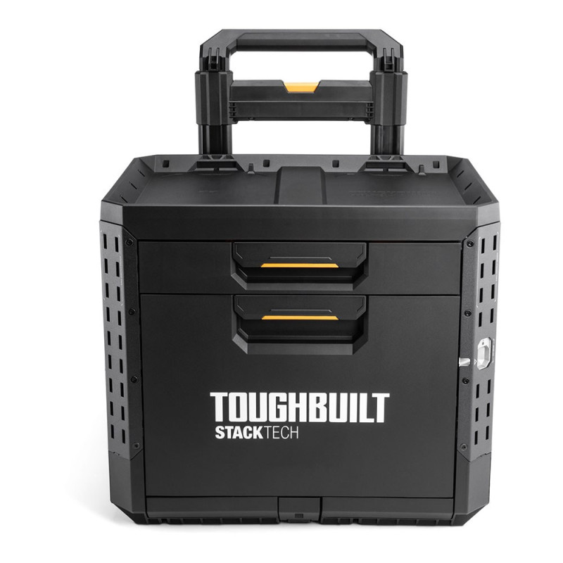 Caja de herramientas con ruedas de 2 cajones con cierre, stacktech, 53 x 40,5 x 47,7 cm