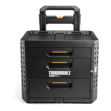 Caja de herramientas con 3 cajones, ruedas y cierre stacktech, 53 x 40,5 x 47,7 cm