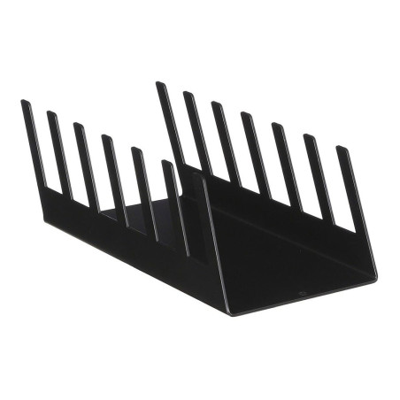 Porta platos de metal negro 22 x 7,5 x 10 cm