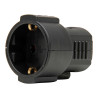 Base aérea 16a 250 v, ip20, negra, máx. 3 x 1,5 mm²