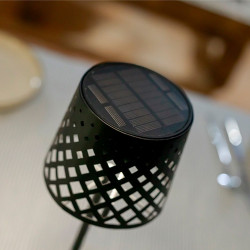 Lámpara solar de sobremesa negra gretita, ø12 x 30 cm