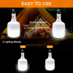 Bombilla led portátil recargable, blanca, 500 im, lp44, 2 uds