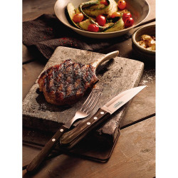 Cuchillos de asado jumbo polywood castaño 12,2 cm, 4 uds