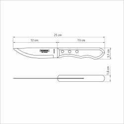 Cuchillos de asado jumbo polywood castaño 12,2 cm, 4 uds