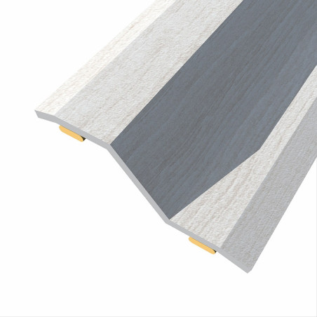 Junta de acero para desnivel 8-14 mm, adhesiva, flooring, roble gris, 166 x 3,6 cm