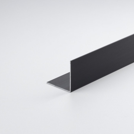 Perfil bricolaje ángulo aluminio negro cepillado 2000 x 20 x 20 mm