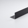 Perfil bricolaje ángulo aluminio negro cepillado 2000 x 20 x 20 mm