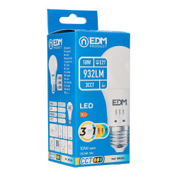 Bombilla standard led a60 e27, 10 w, 932 lm, 3cct, ø60 x 116 mm