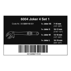 Llaves boca ajustable joker 6004, juego 4 piezas