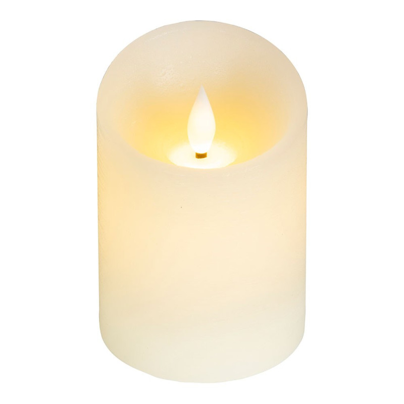 Vela de cera led, con parte superior curva, color crema ø7,5 x 12,5 cm