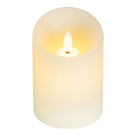 Vela de cera led, con parte superior curva, color crema ø7,5 x 12,5 cm